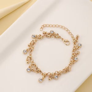 Minimalist Diamond Studded Tassel Bracelet